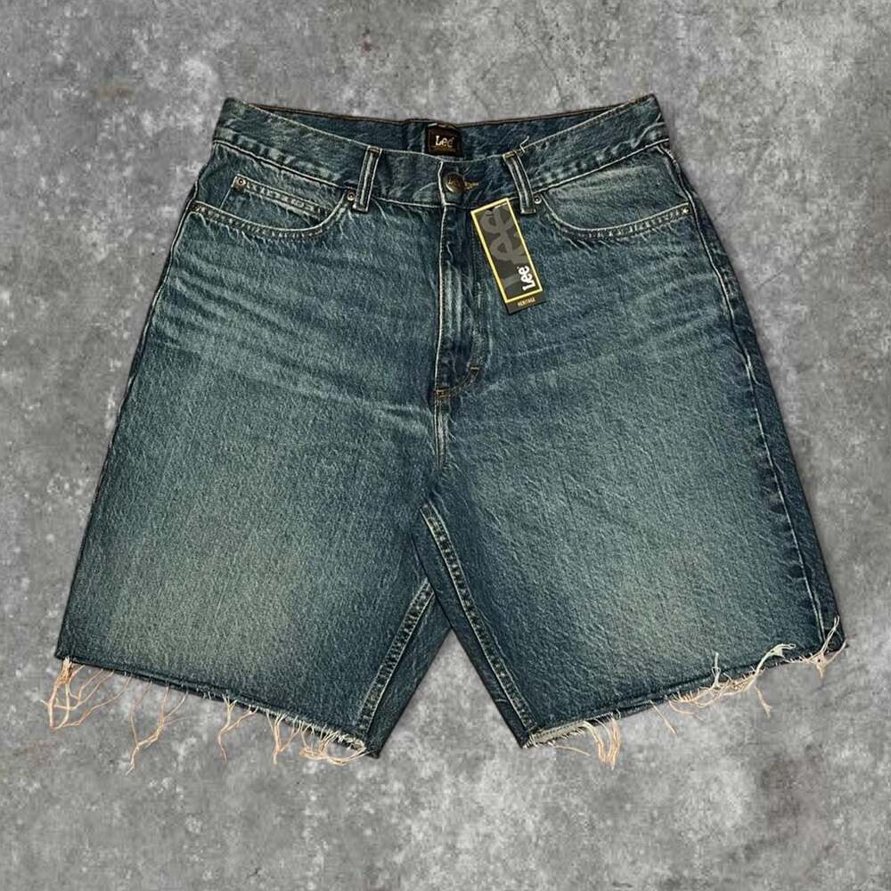 Lee Heritage Denim Jorts Raw Hem Distressed Shorts Size 33